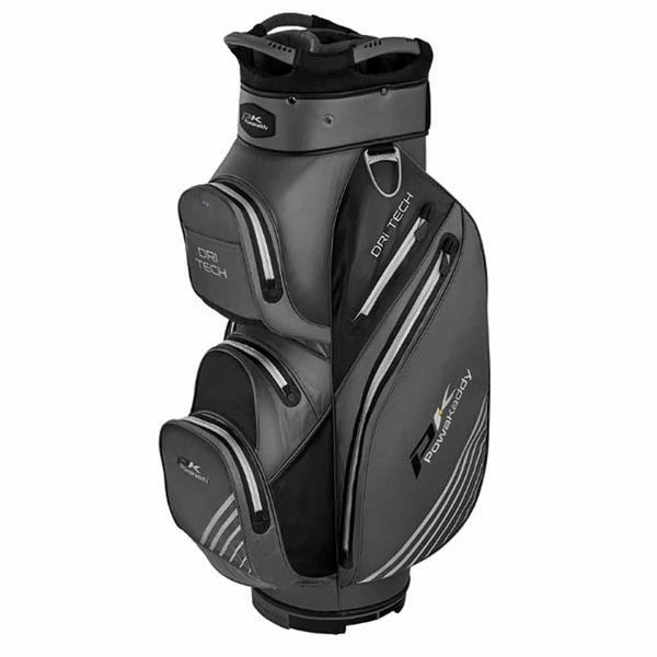 PowaKaddy Dri-Tech Cart Bag Titanium Black Silver 3 PowaKaddy Dri-Tech Cart Bag Titanium Black Silver
