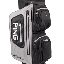 Ping Pioneer Monsoon 201 Cart Bag- Light Grey - Black-White